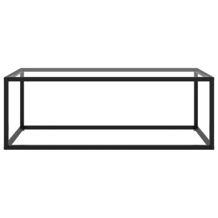 Table basse Noir avec verre trempé 100x50x35 cm 2