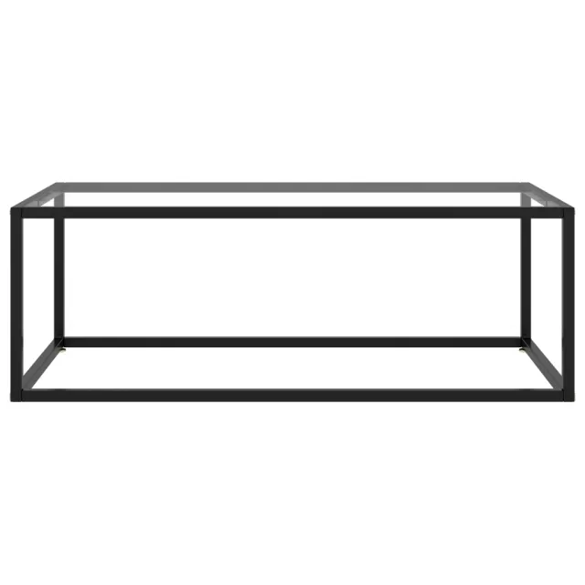 Table basse Noir avec verre trempé 100x50x35 cm