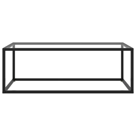 Table basse Noir avec verre trempé 100x50x35 cm