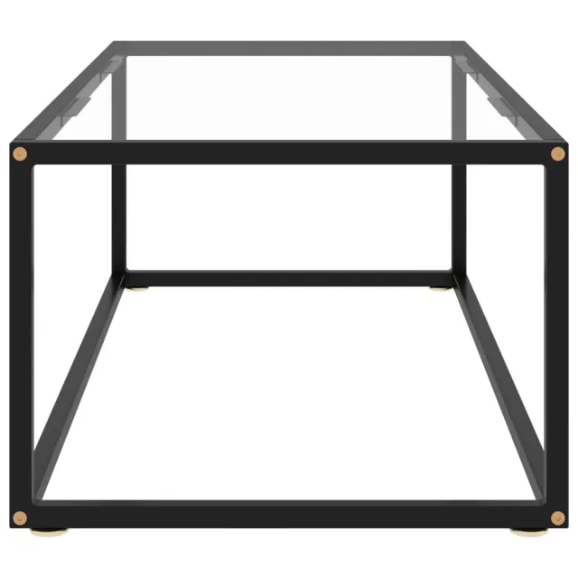 Table basse Noir avec verre trempé 100x50x35 cm