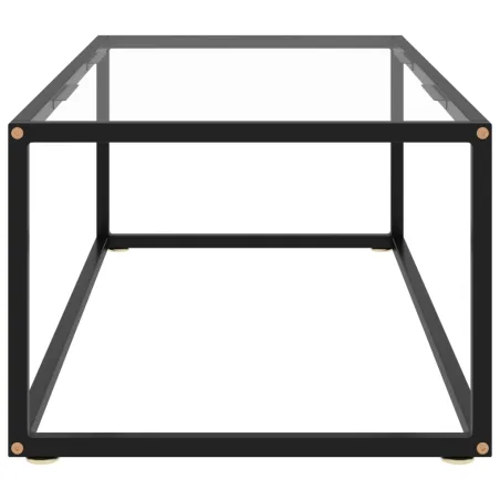 Table basse Noir avec verre trempé 100x50x35 cm