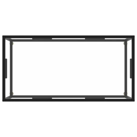 Table basse Noir avec verre trempé 100x50x35 cm