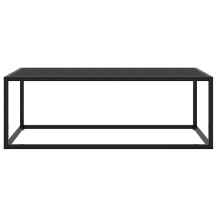 Table basse Noir avec verre noir 100x50x35 cm 2