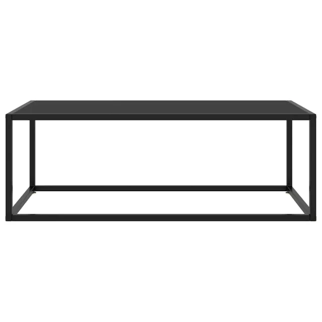 Table basse Noir avec verre noir 100x50x35 cm
