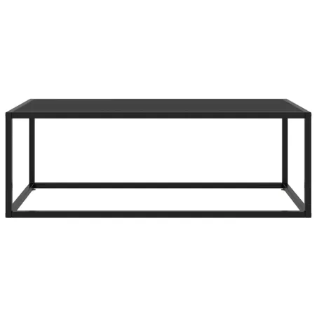 Table basse Noir avec verre noir 100x50x35 cm