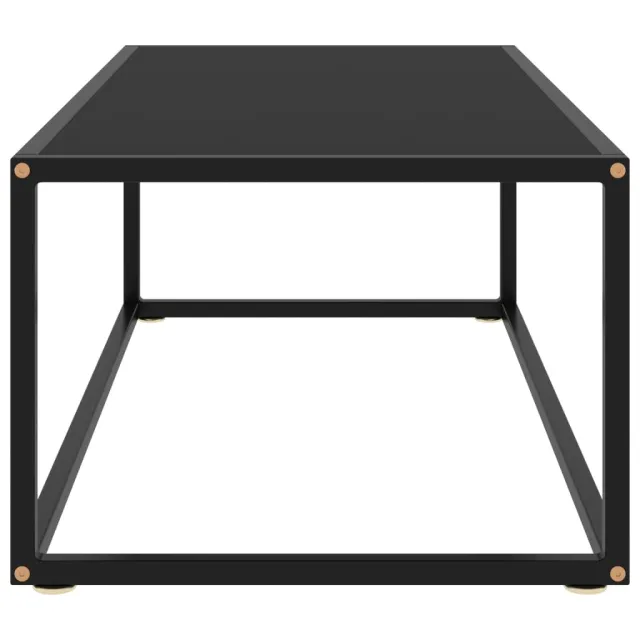 Table basse Noir avec verre noir 100x50x35 cm