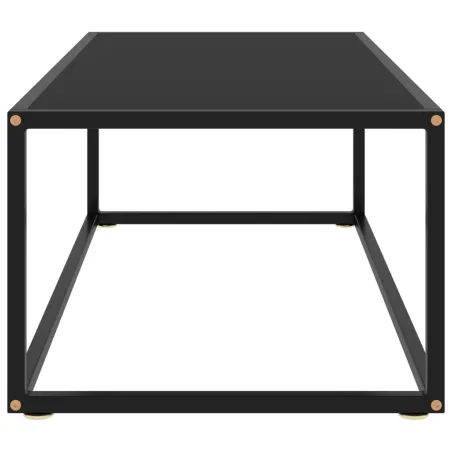 Table basse Noir avec verre noir 100x50x35 cm