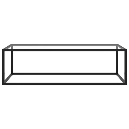 Table basse Noir avec verre trempé 120x60x35 cm 2