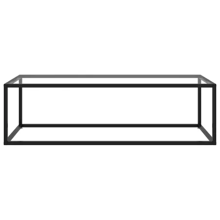 Table basse Noir avec verre trempé 120x60x35 cm
