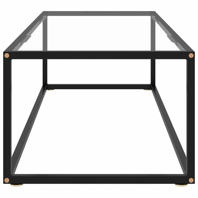 Table basse Noir avec verre trempé 120x60x35 cm