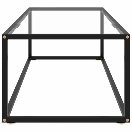 Table basse Noir avec verre trempé 120x60x35 cm