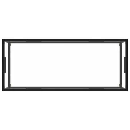 Table basse Noir avec verre trempé 120x60x35 cm