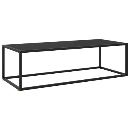 Table basse Noir avec verre noir 120x60x35 cm