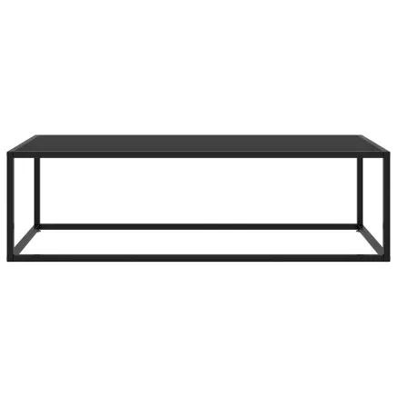 Table basse Noir avec verre noir 120x60x35 cm 2