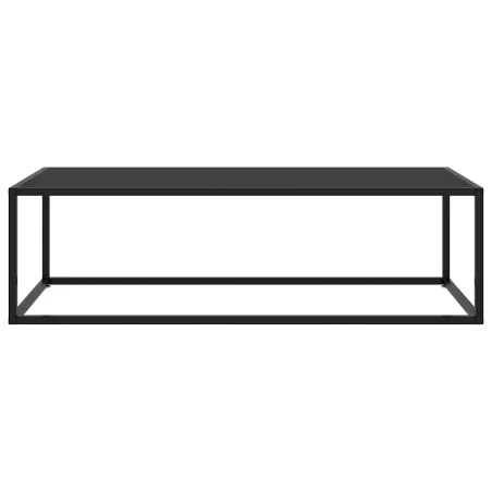 Table basse Noir avec verre noir 120x60x35 cm