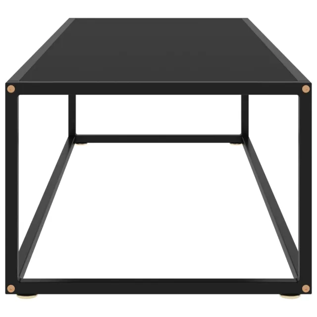 Table basse Noir avec verre noir 120x60x35 cm