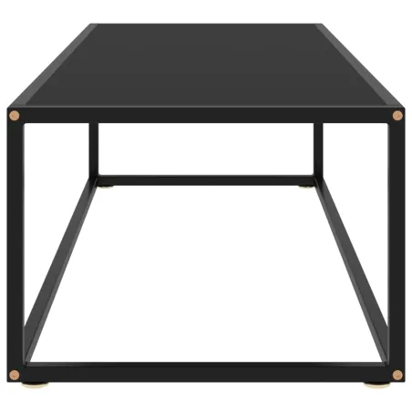 Table basse Noir avec verre noir 120x60x35 cm