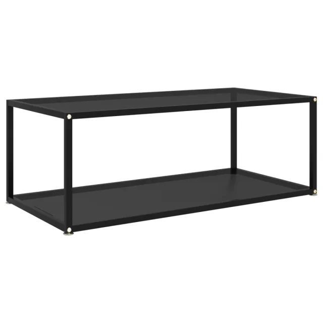322898  Coffee Table Black 100x50x35 cm Tempered Glass