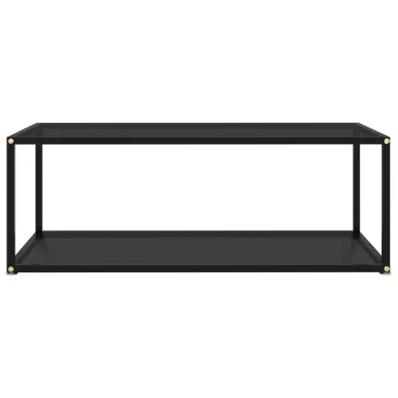 322898  Coffee Table Black 100x50x35 cm Tempered Glass 2