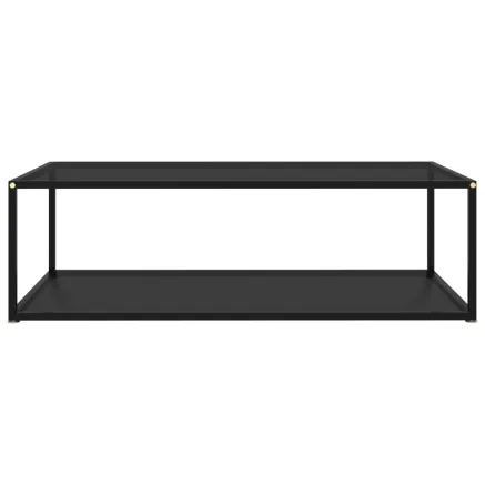Table basse Noir 120x60x35 cm Verre trempé 2