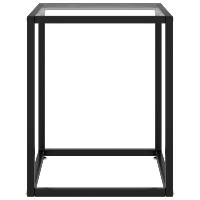 Table basse Noir avec verre trempé 40x40x50 cm