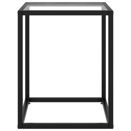 Table basse Noir avec verre trempé 40x40x50 cm