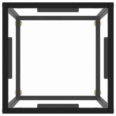 Table basse Noir avec verre trempé 40x40x50 cm