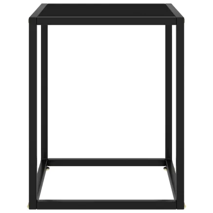 Table basse Noir avec verre noir 40x40x50 cm 2