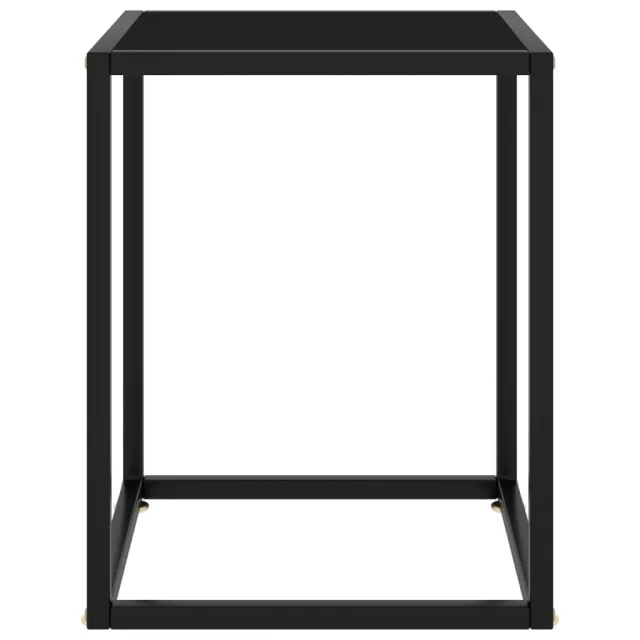 Table basse Noir avec verre noir 40x40x50 cm