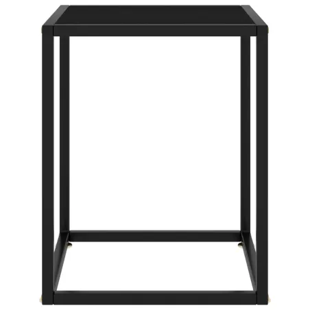 Table basse Noir avec verre noir 40x40x50 cm