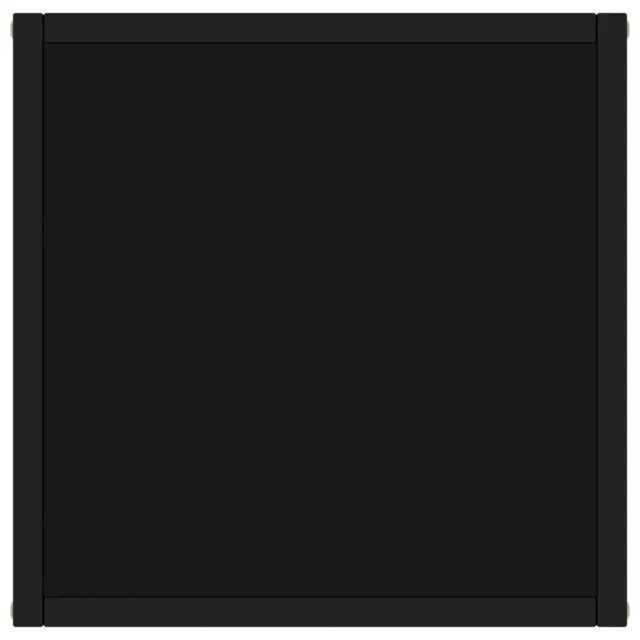 Table basse Noir avec verre noir 40x40x50 cm