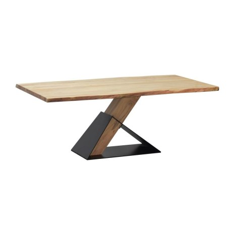 Table de Salle à Manger Home ESPRIT Noir Naturel Métal Bois d'acacia