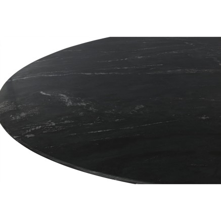 Mesa de Comedor Home ESPRIT Negro Natural Mármol Madera de acacia 115 2