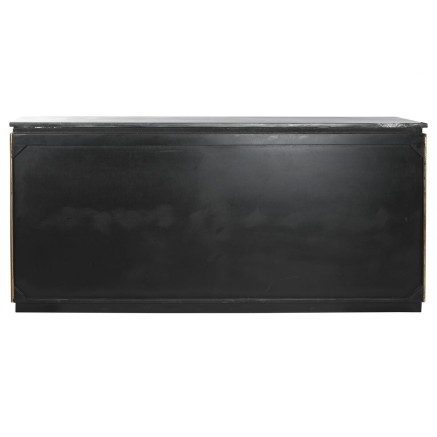 Buffet Home ESPRIT Noir Argenté Laiton Marbre 180 x 40 x 85 cm 180 x