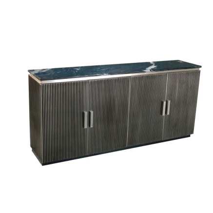 Aparador Home ESPRIT Negro Plateado Latón Mármol 180 x 40 x 85 cm 18 2