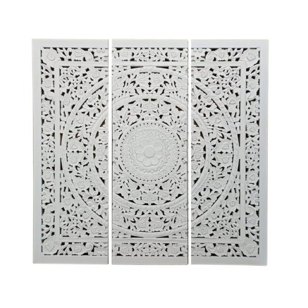 Headboard Home ESPRIT White Natural MDF Wood 180 x 3,5 x 180 cm 2