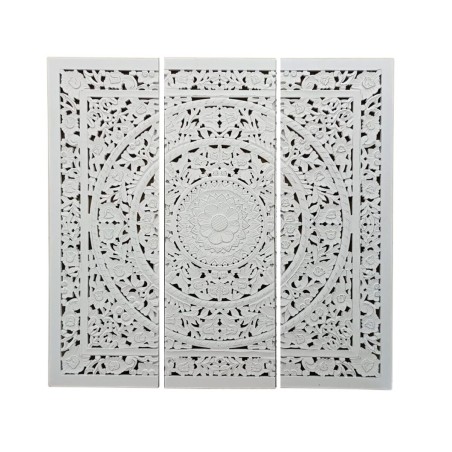Cabecero de Cama Home ESPRIT Blanco Natural Madera MDF 180 x 3,5 x 180