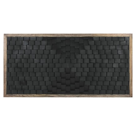Testiera del Letto Home ESPRIT Marrone Nero Legno di mango 160 x 5 x 8