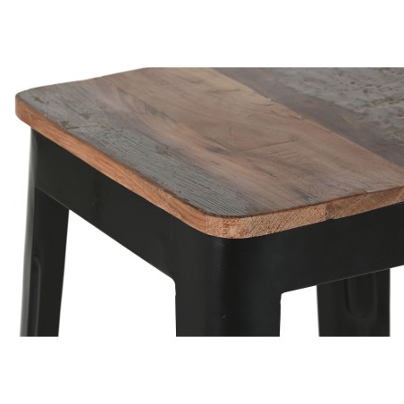 Kruk Home ESPRIT Bruin Zwart Hout Metaal 34 x 33 x 77 cm