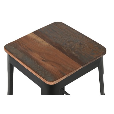 Kruk Home ESPRIT Bruin Zwart Hout Metaal 34 x 33 x 77 cm