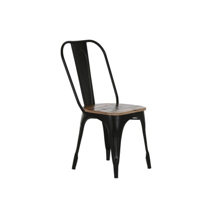 Chaise de Salle à Manger Home ESPRIT Noir Brun foncé Bois Métal 48