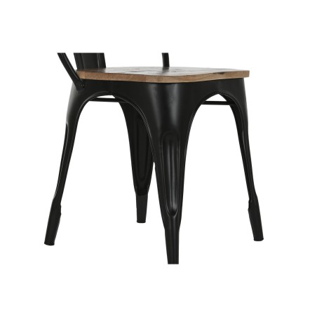 Chaise de Salle à Manger Home ESPRIT Noir Brun foncé Bois Métal 48