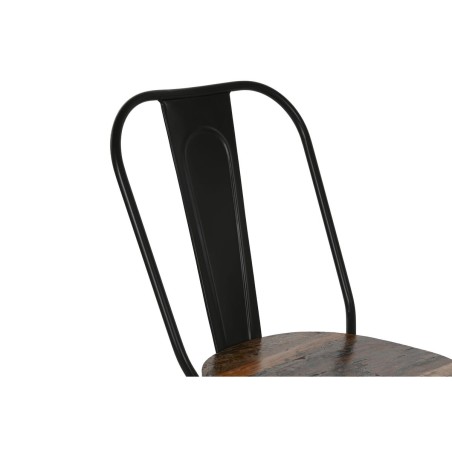 Chaise de Salle à Manger Home ESPRIT Noir Brun foncé Bois Métal 48