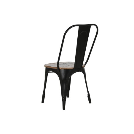 Silla de Comedor Home ESPRIT Negro Marrón oscuro Madera Metal 48 x 55