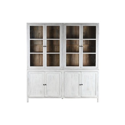 Vitrina Home ESPRIT Blanco Cristal Madera de mango 200 x 45 x 230 cm 2