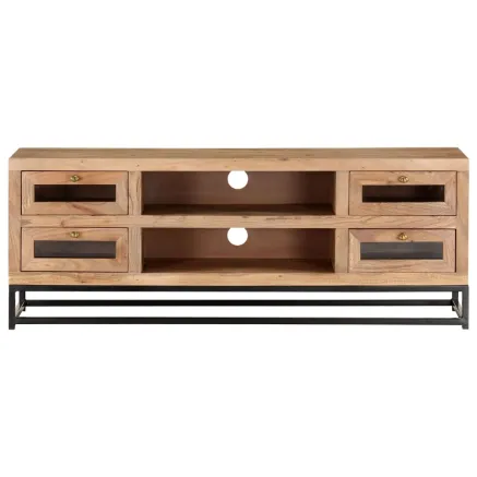 Meuble TV 110x30x40 cm Bois d'acacia massif 2