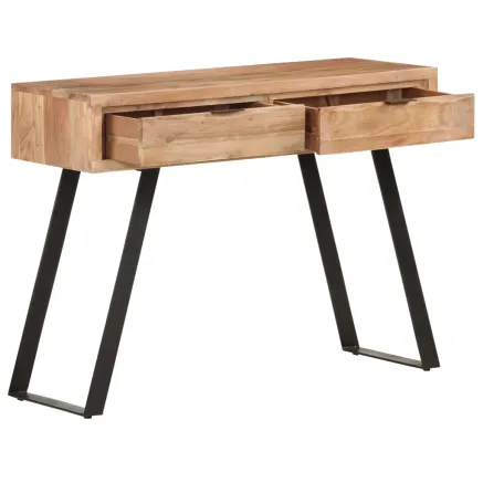 Table console 100x35x76 cm Bois d'acacia avec bord naturel 2