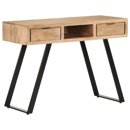 Bureau 107x45x79 cm Bois d'acacia solide avec bord naturel