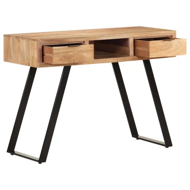 Bureau 107x45x79 cm Bois d'acacia solide avec bord naturel