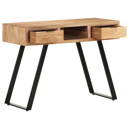 Bureau 107x45x79 cm Bois d'acacia solide avec bord naturel